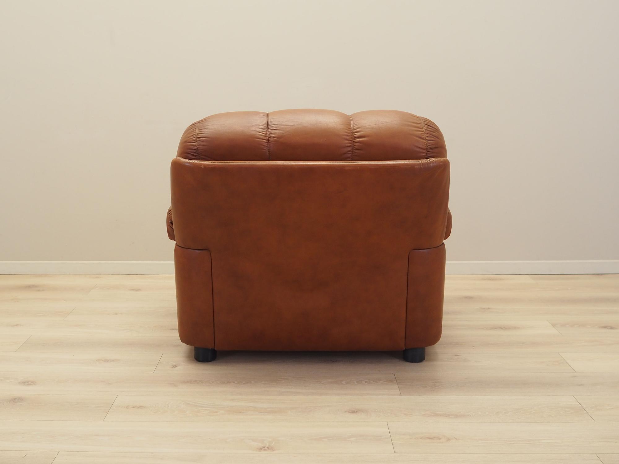 Armchair Leather Brown 1970s 5