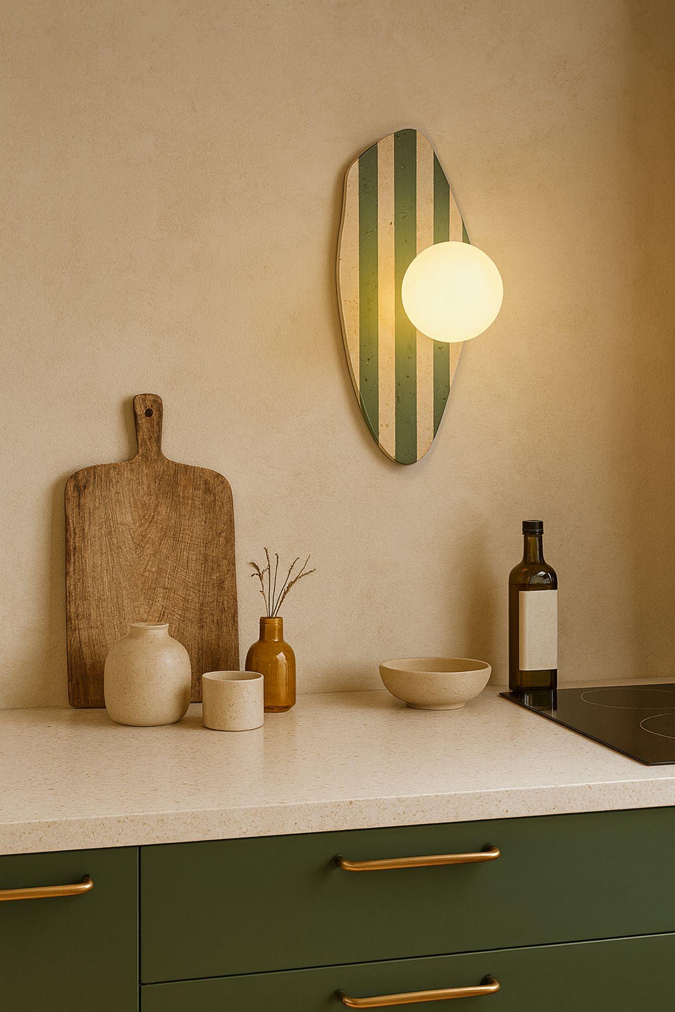 Traver Wall Lamp Travertine Green 0