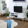 Lowboard Gummibaumholz Weiß Braun 0