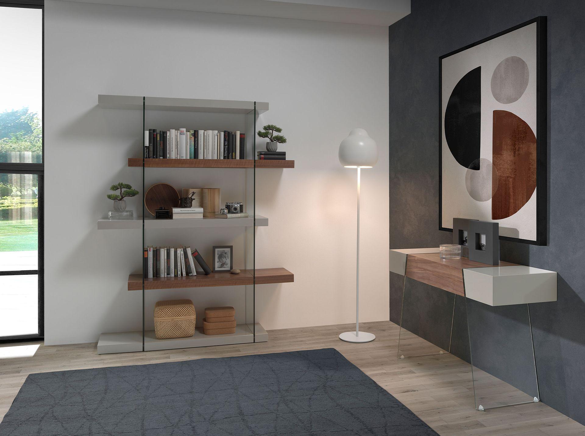 Consolle rettangolare noce vetro 6