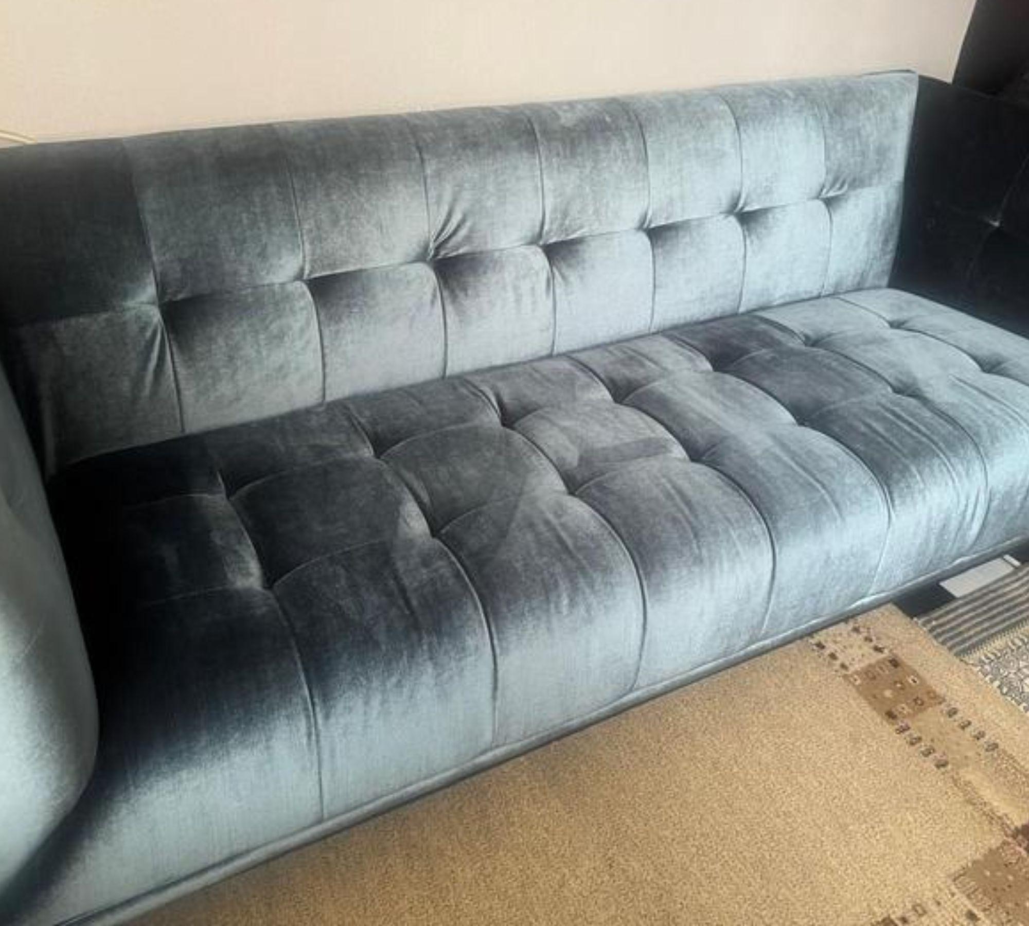 Sofa 3-Sitzer Samt Petrol 2