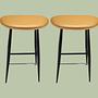 2x bar stools with synthetic leather seat 0
