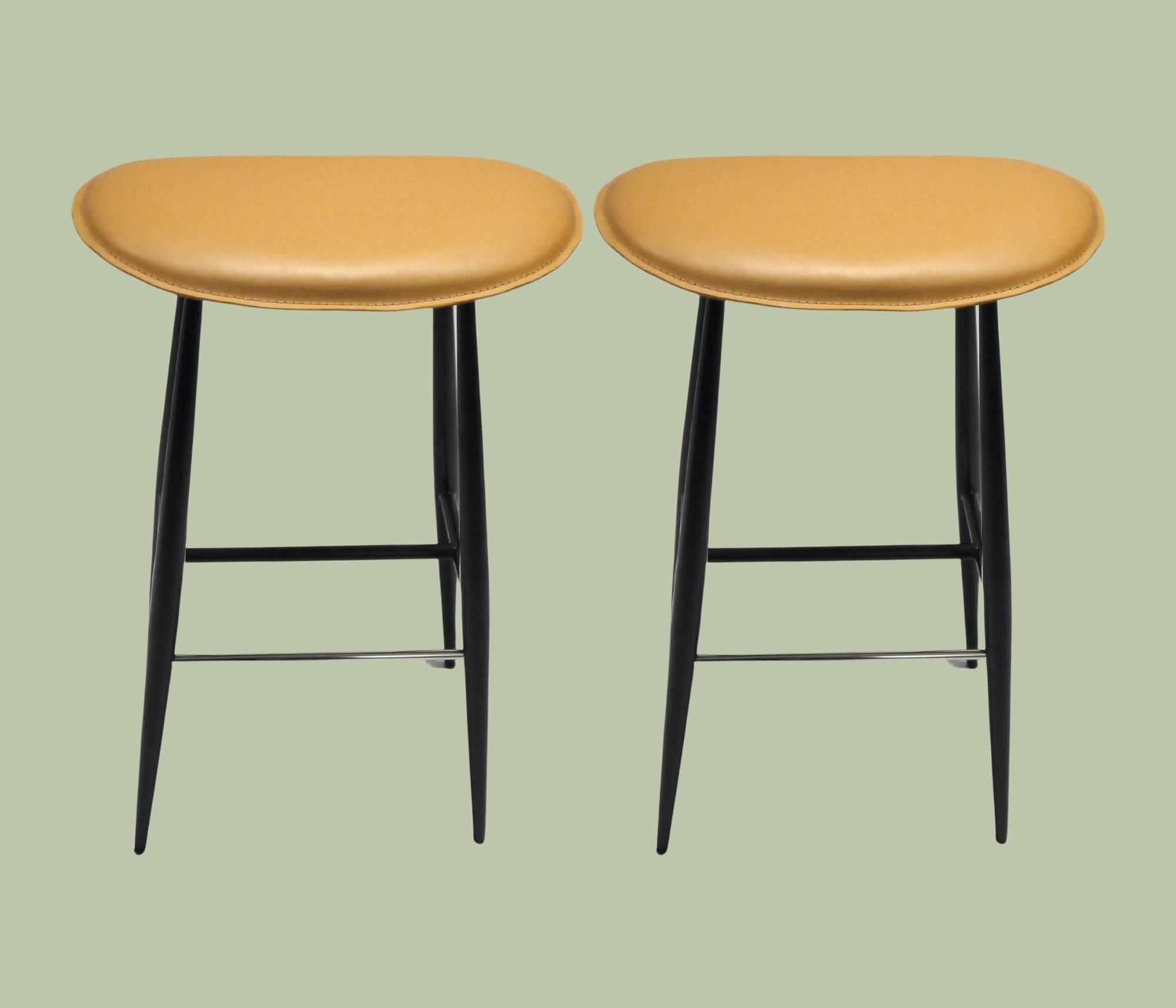 2x Barhocker mit Sitzfläche aus Kunstleder  0