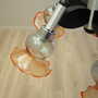 Vintage chandelier glass wood orange 1970s 9