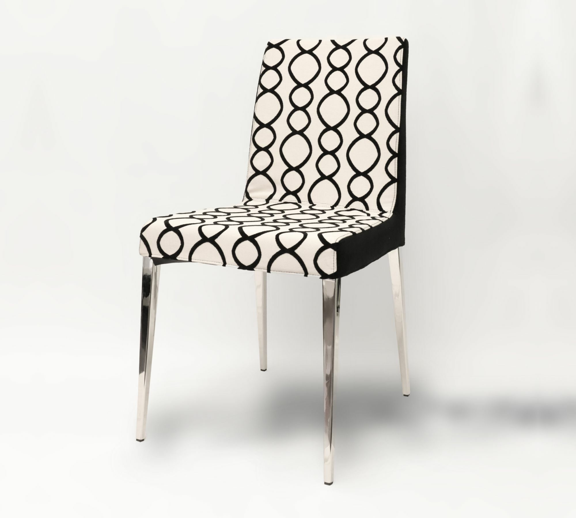 King Chair Stuhl Textil Metall Schwarz Gemustert 0