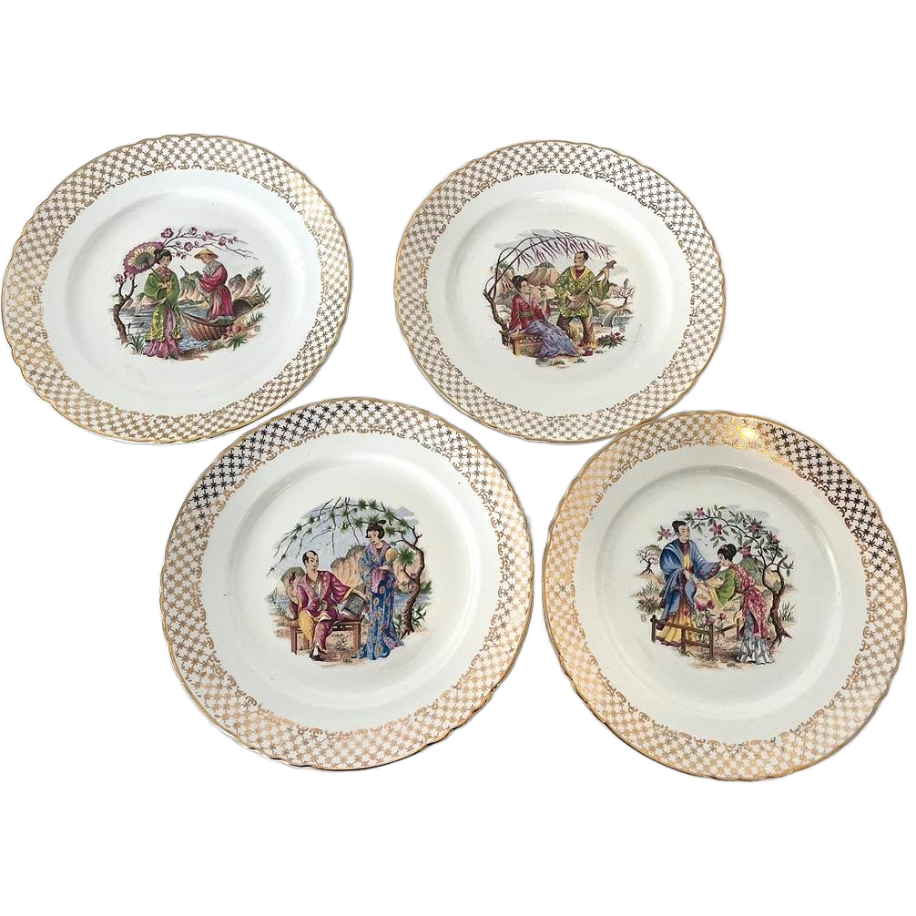 Mill of the Wolves Plate Set 4-Piece Multicolored 0