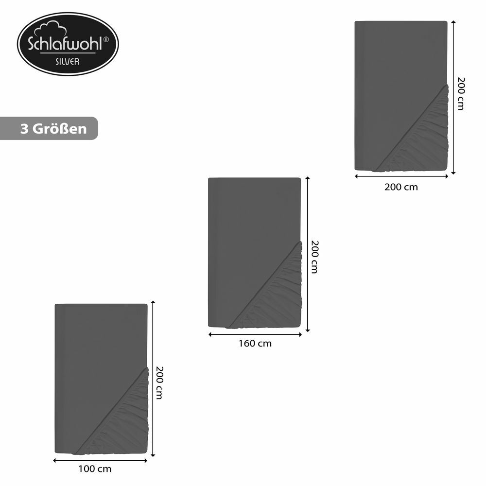 Spannleintuch aus Baumwolle Grau 4