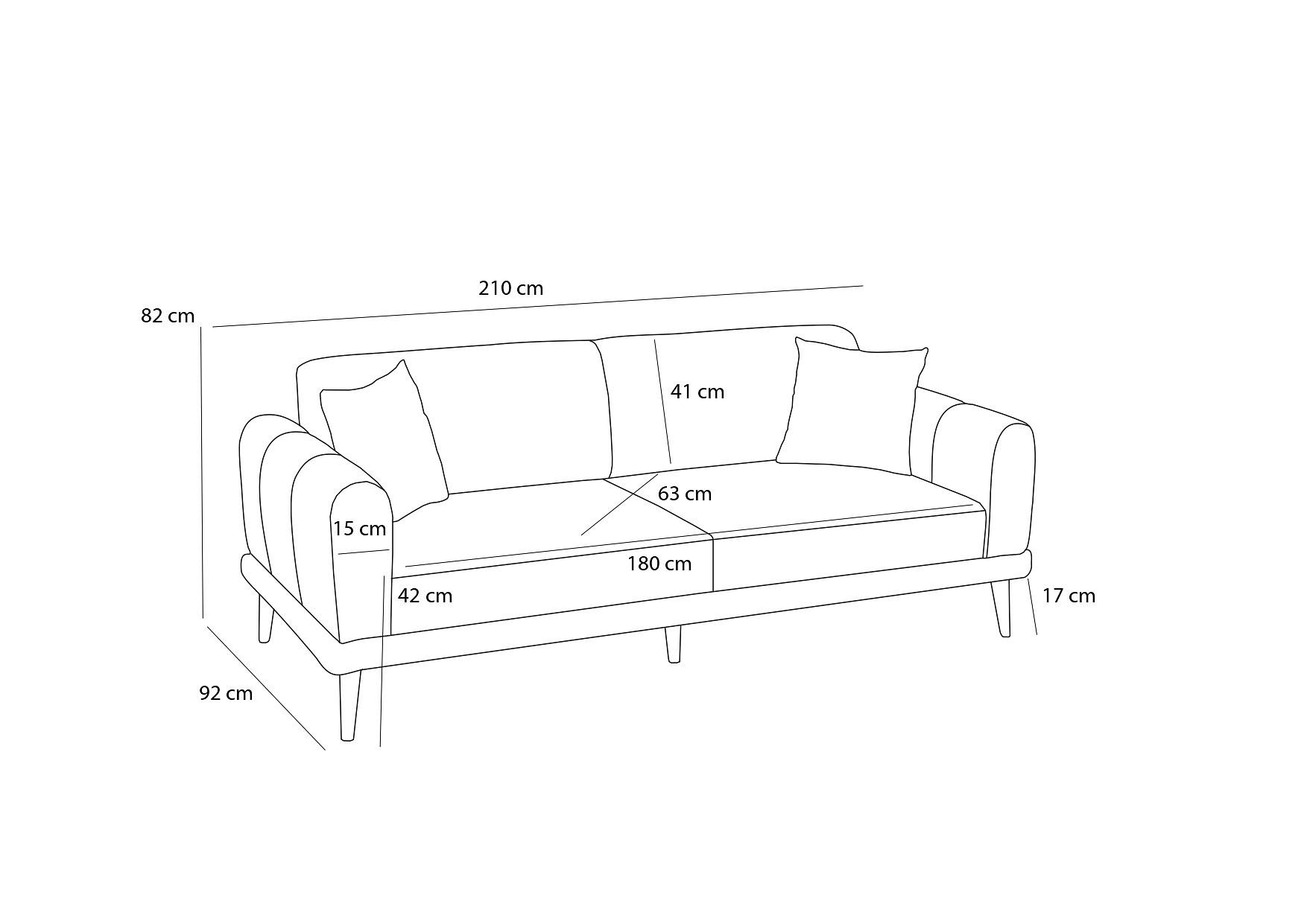 Seren Sofa 3-Sitzer Anthrazit 7