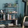 Regal Holz Metal Braun Schwarz 4