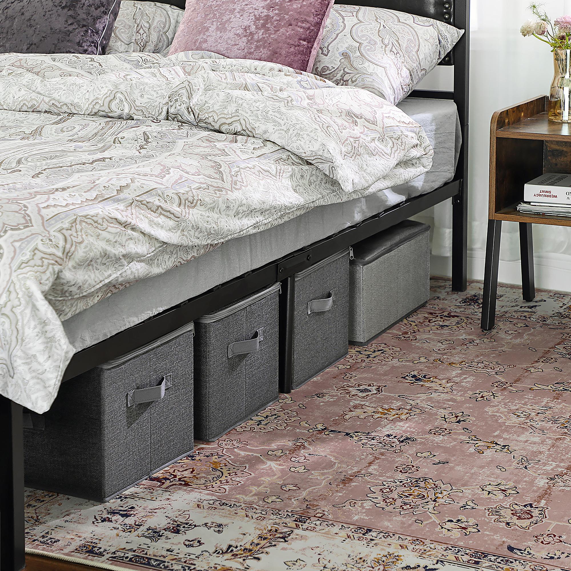 Storage box Rulls set of 3 mixed fabric grey 2