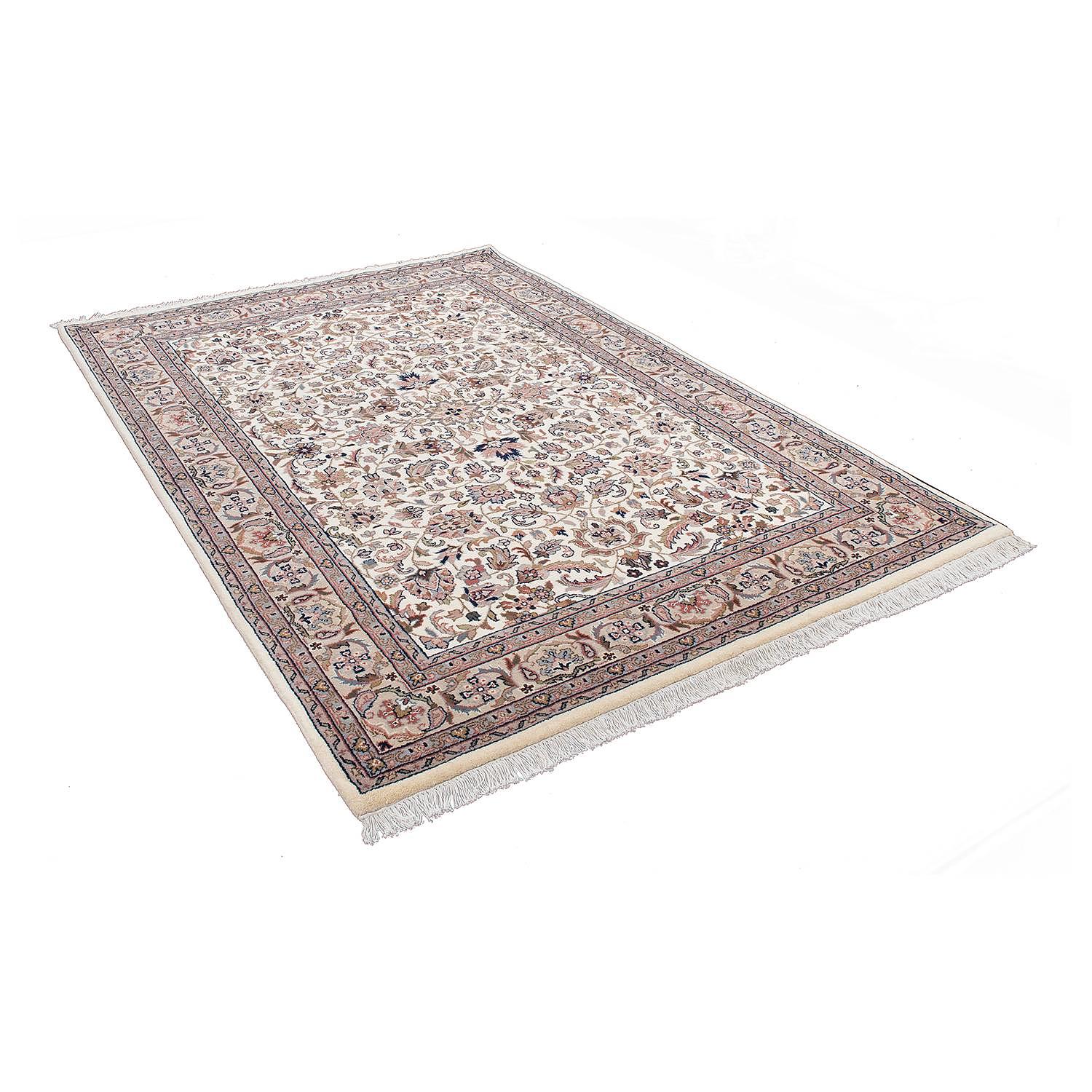 Benares Isfahan Teppich Schurwolle Beige 70 x 140 cm 1
