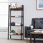 Leesville V Shelf Engineered Wood Brown Black 4