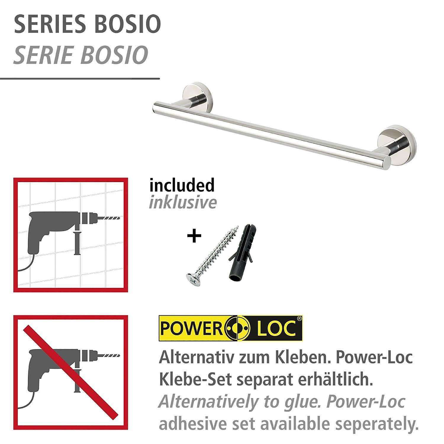 Badetuchstange Bosio Edelstahl Silber 3