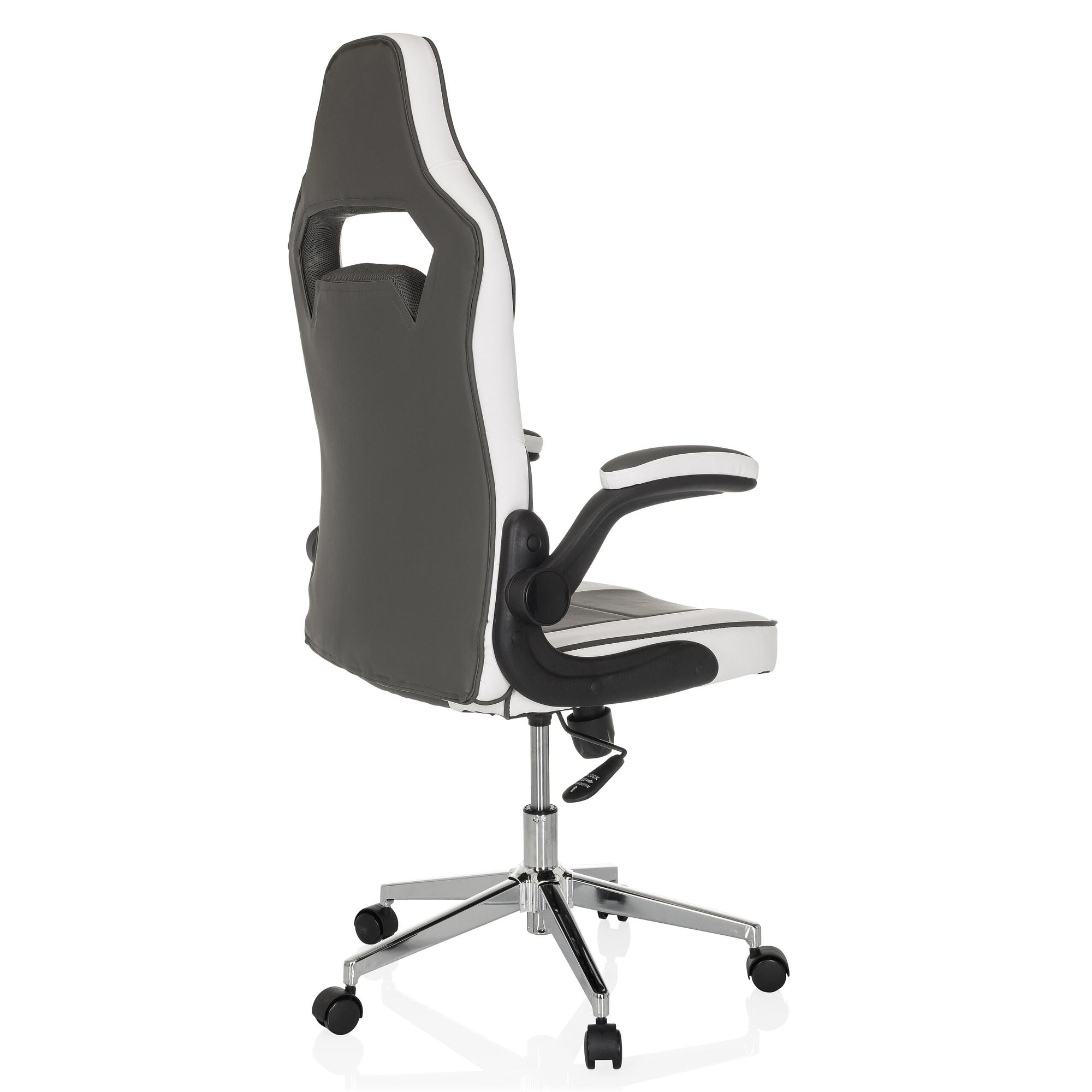 GAME SPORT PRO Bürostuhl Kunstleder Weiß Grau 7