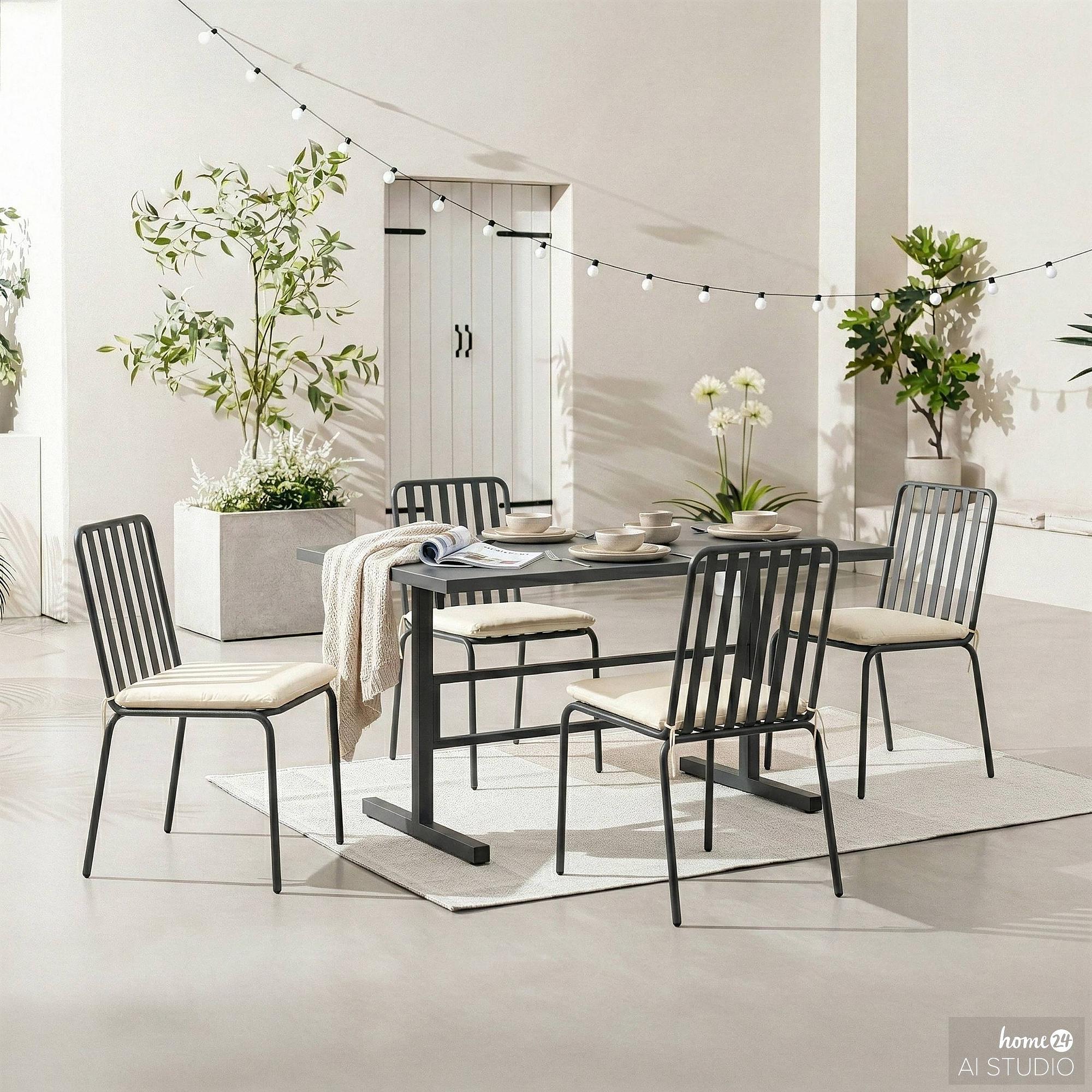 Garden Chair Kuna Set of 2 Steel Anthracite 2