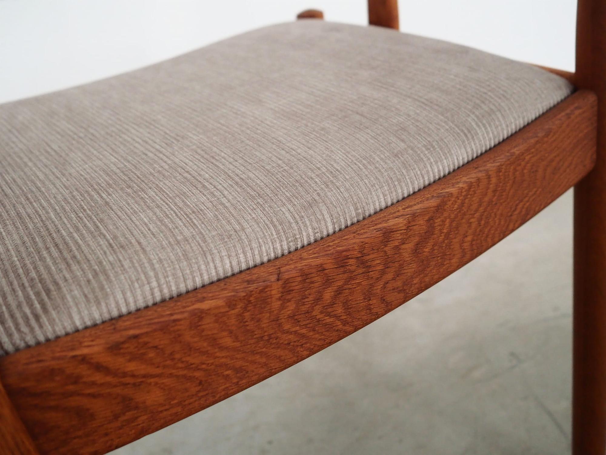 Vintage Stuhl Holz Textil Grau 1960er Jahre 12