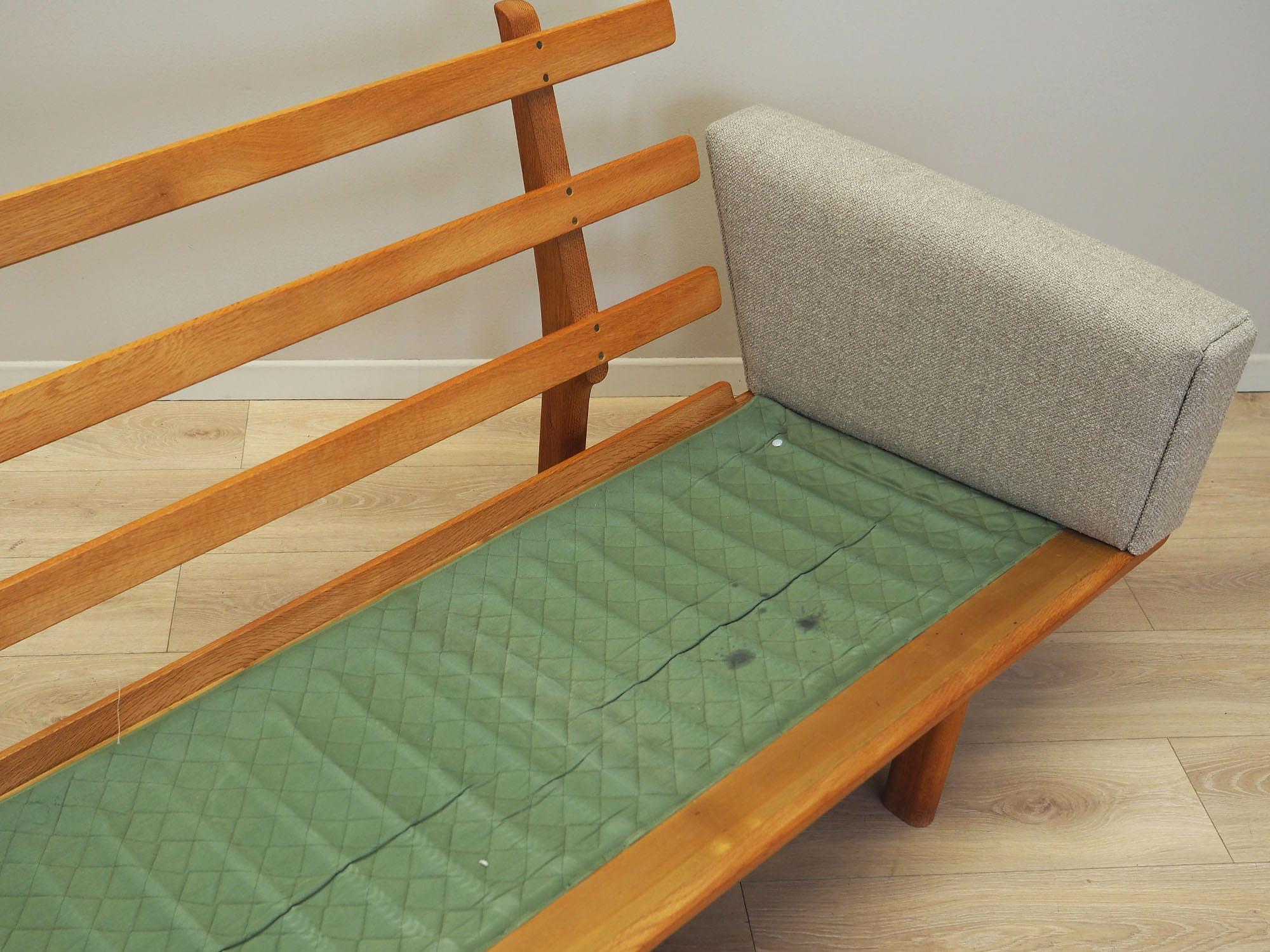 Vintage Sofa Eschenholz Textil Grau 1960er Jahre 14