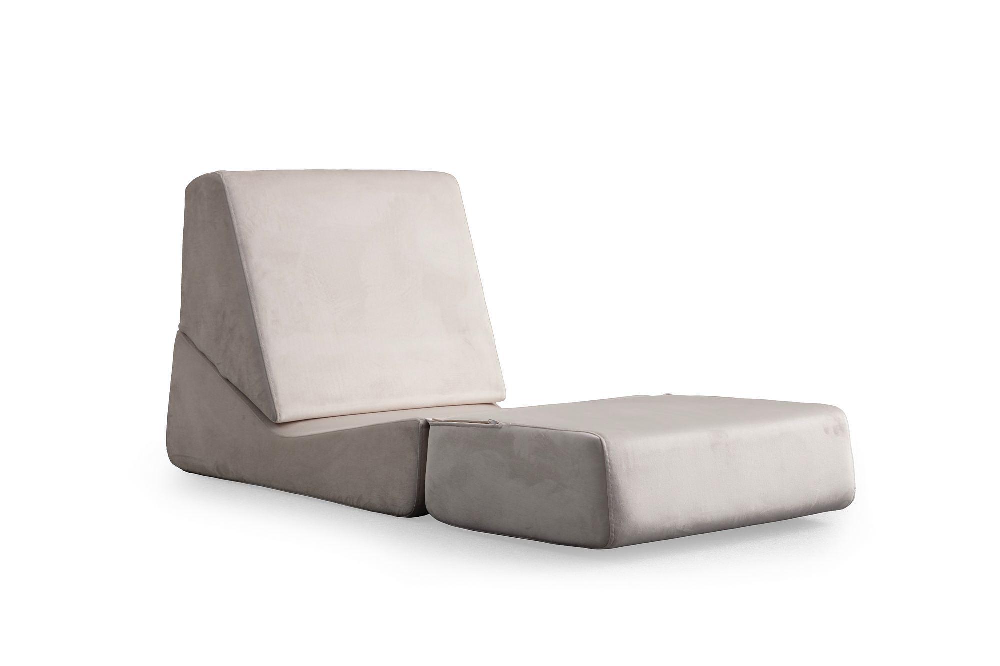Origami Sessel Chaiselongue Umwandelbar Cream 4