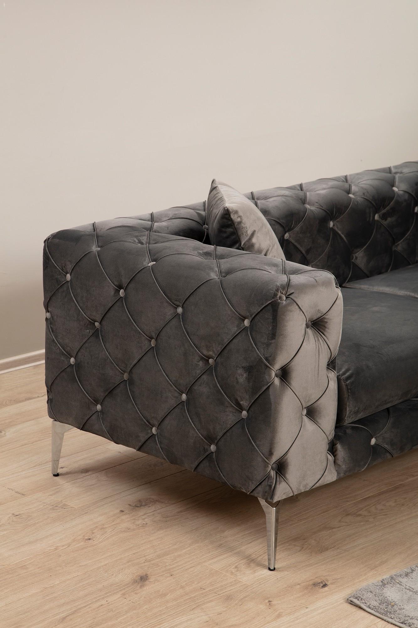 Elegantes Sofa 2-Sitzer Anthrazit 2