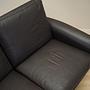2-seater sofa leather brown 1960s 12