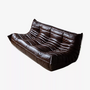 Togo Sofa 3-seater High-gloss leather Dark brown 0