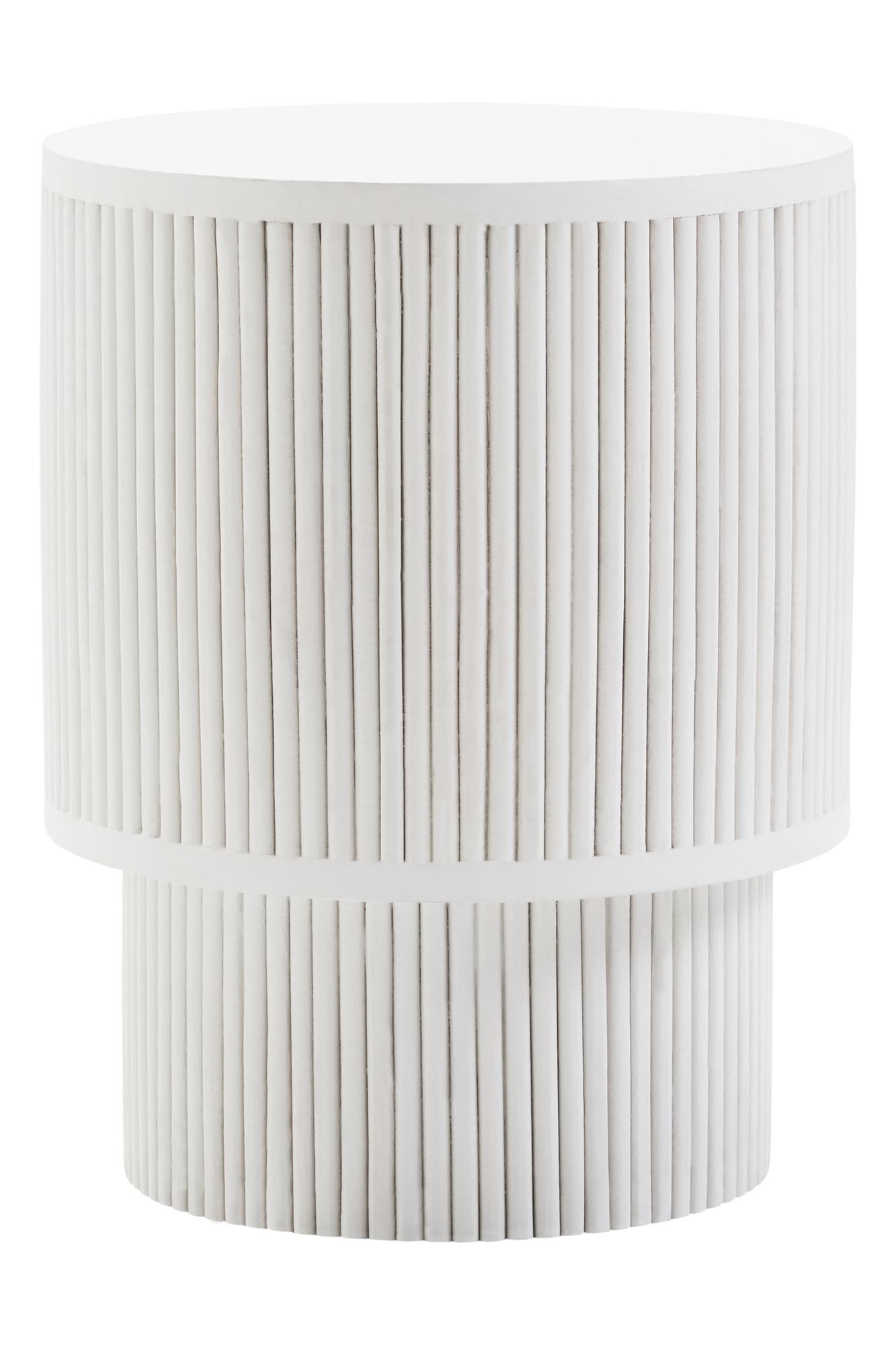 Walsa Beistelltisch Mangoholz Ridge Detail Whitewash 6
