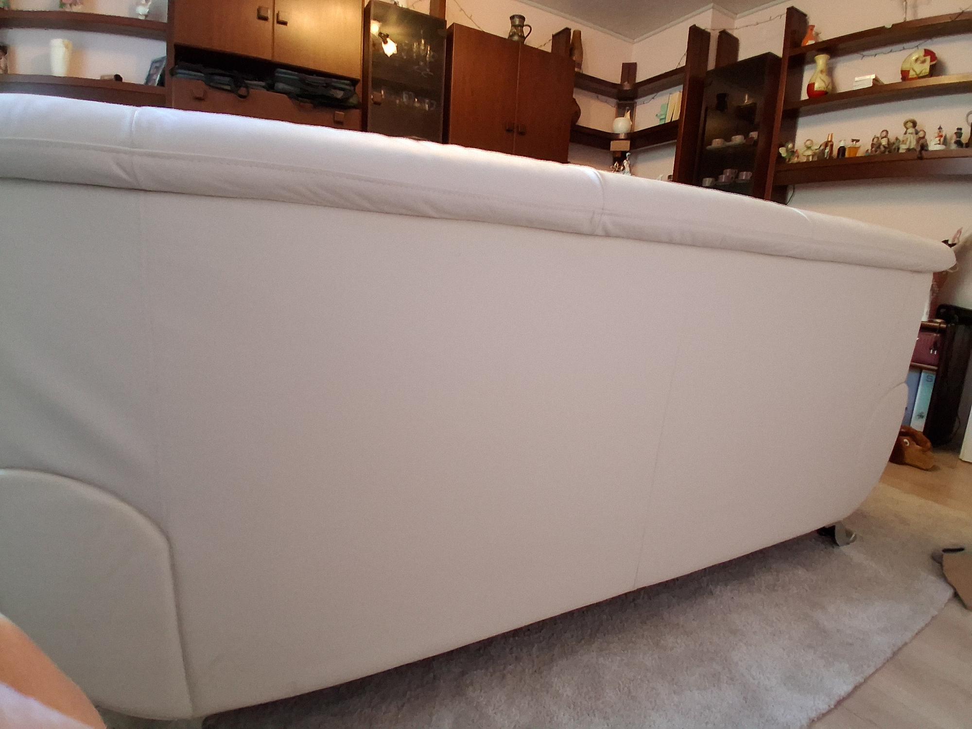 Sofa 3-Sitzer Leder Weiß  2