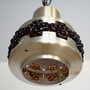 Vintage pendant lamp glass metal gold 1960s 9