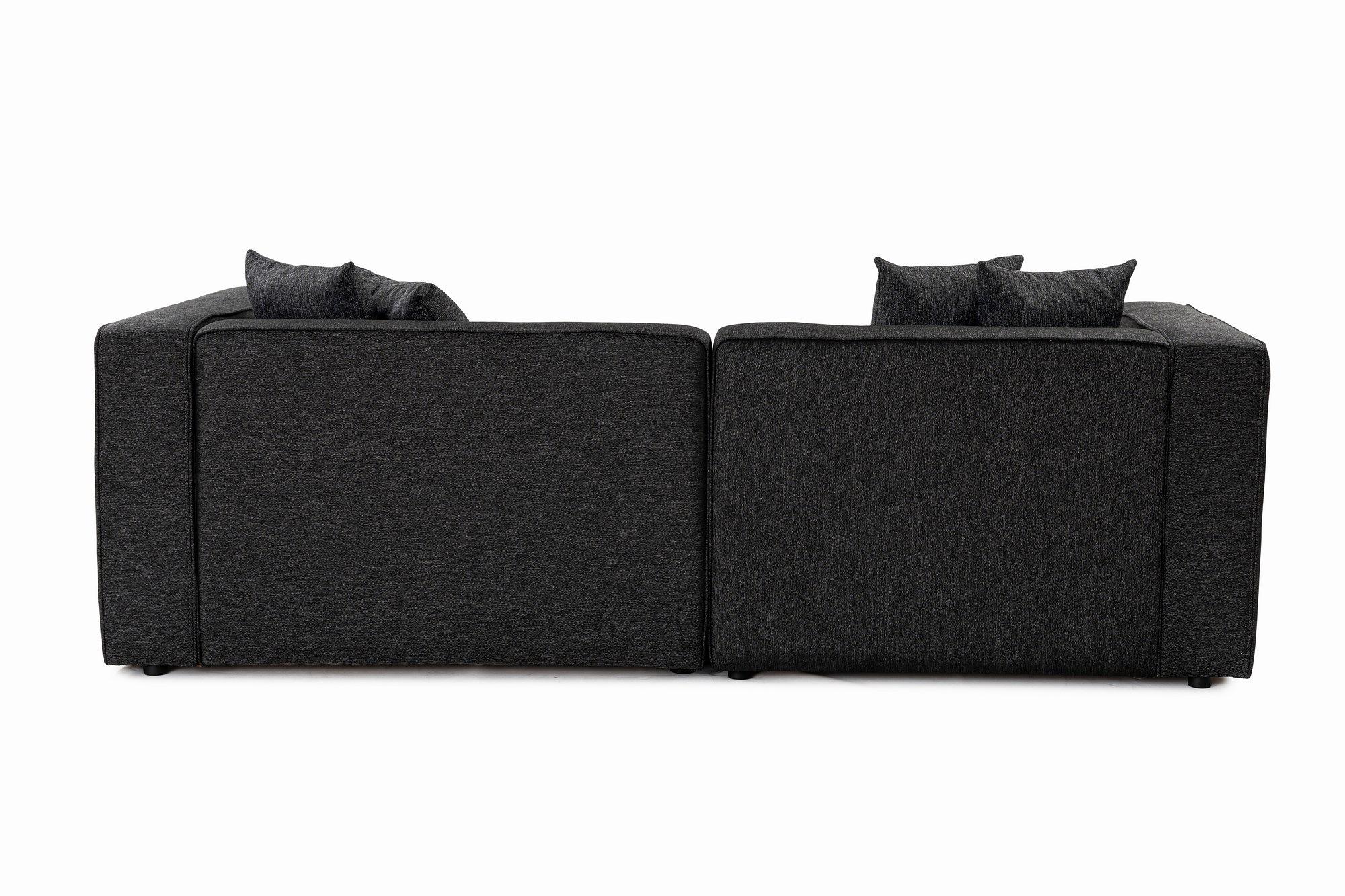 Mora Ecksofa Links Schwarzgrau 4