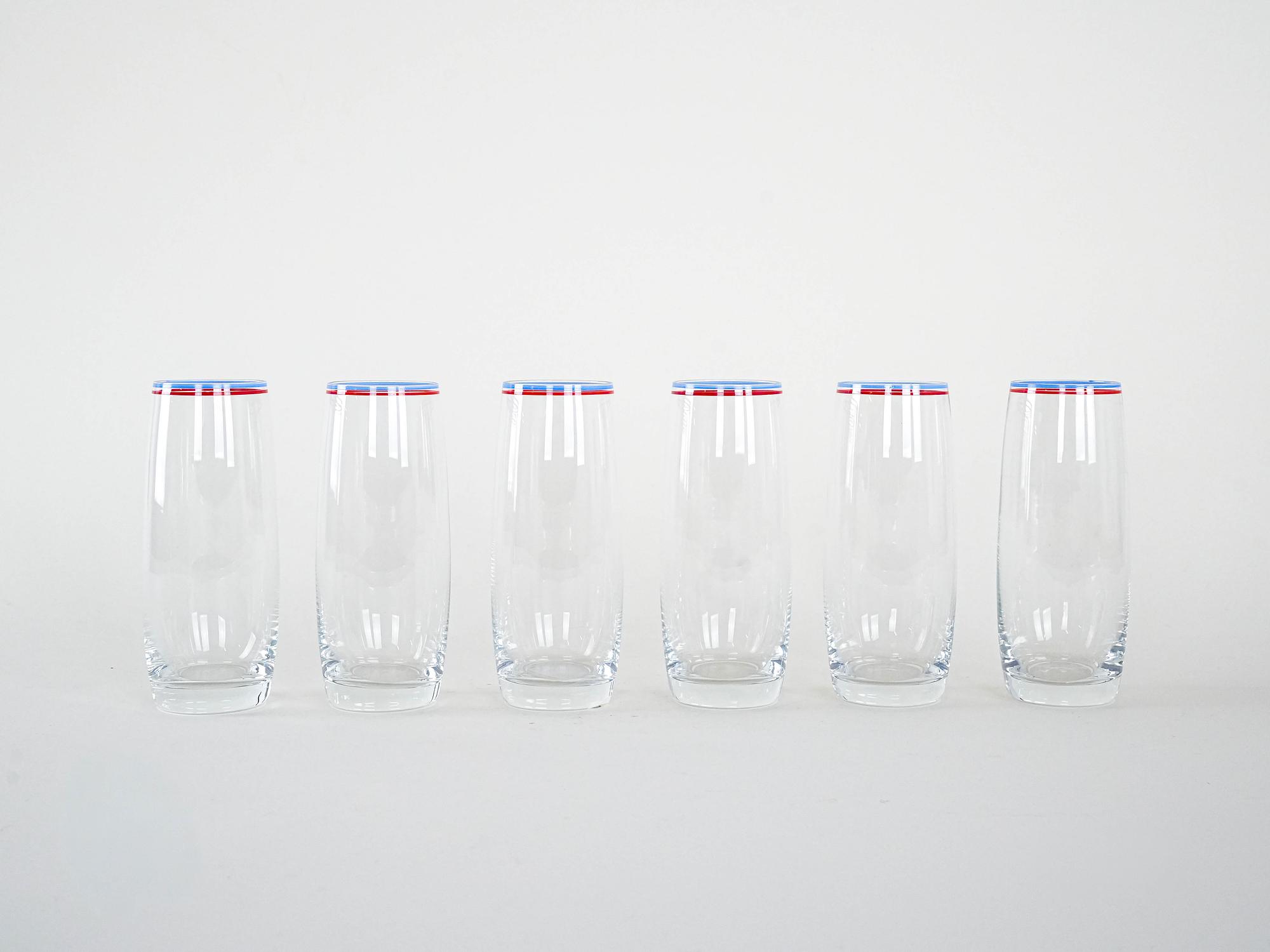 Glasses Set of 6 Transparent 1970s 2