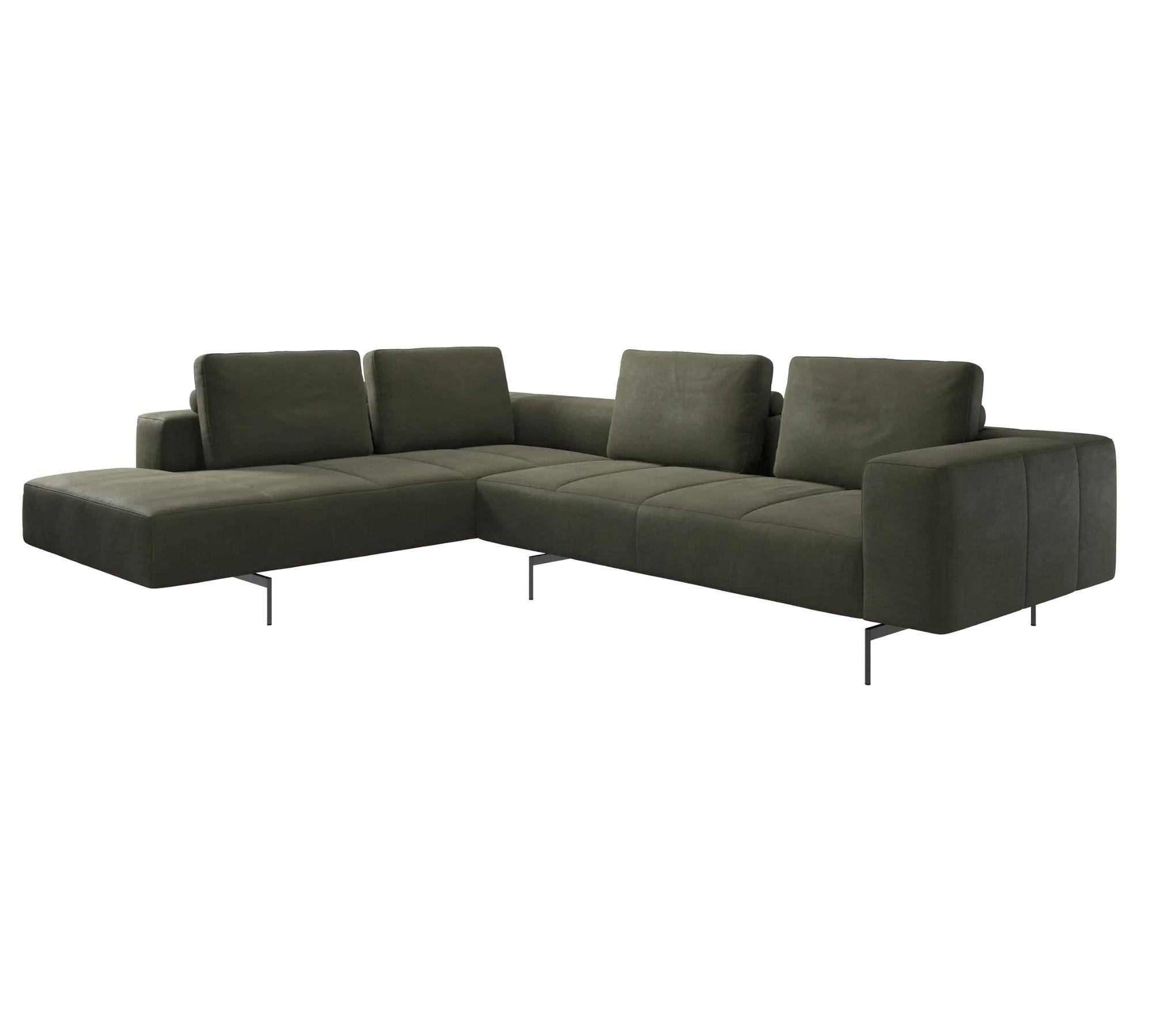 Amsterdam Ecksofa mit Loungemodul York-Leder Olivgrün 1