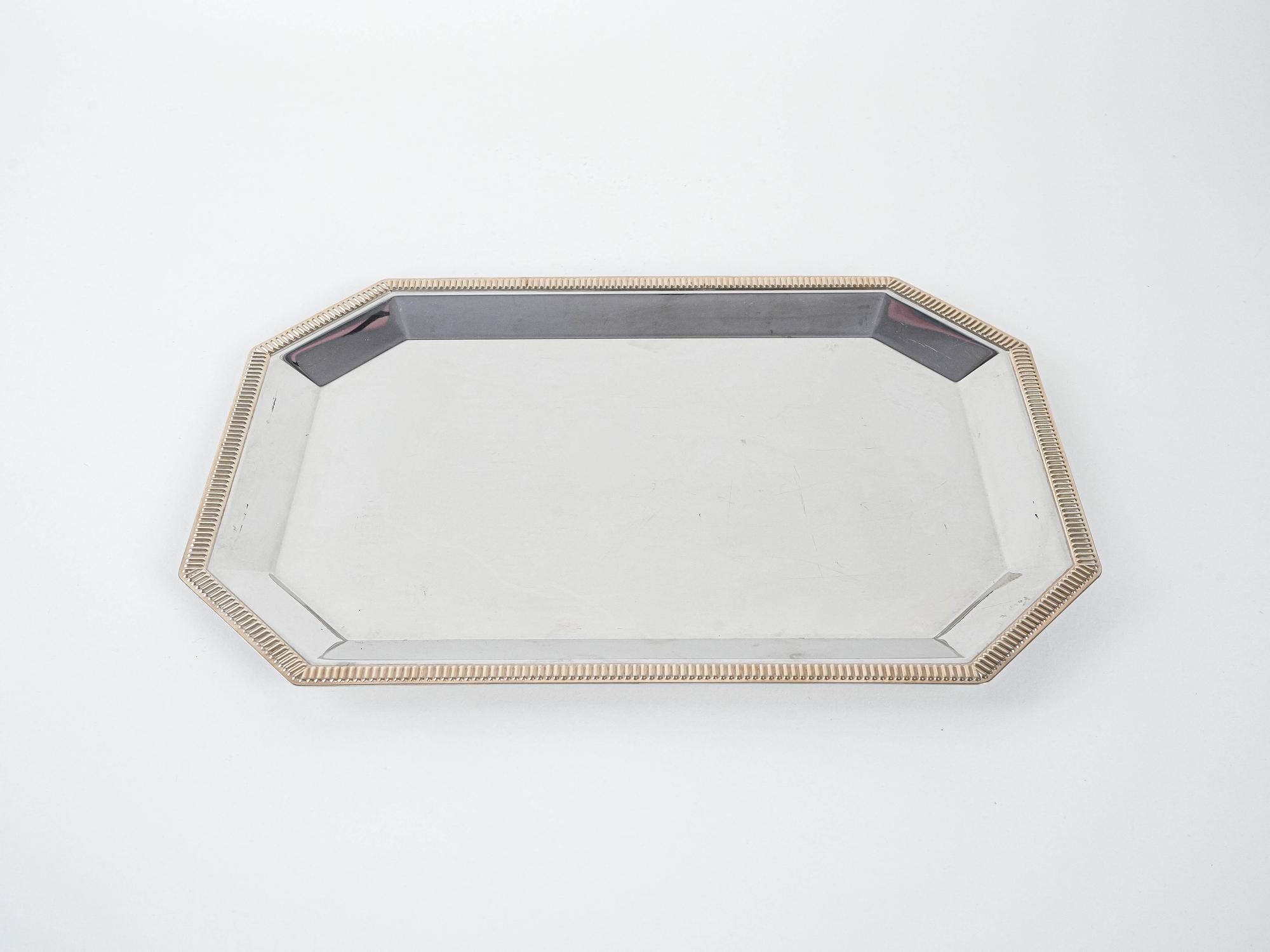 Tablett Edelstahl Silber 2