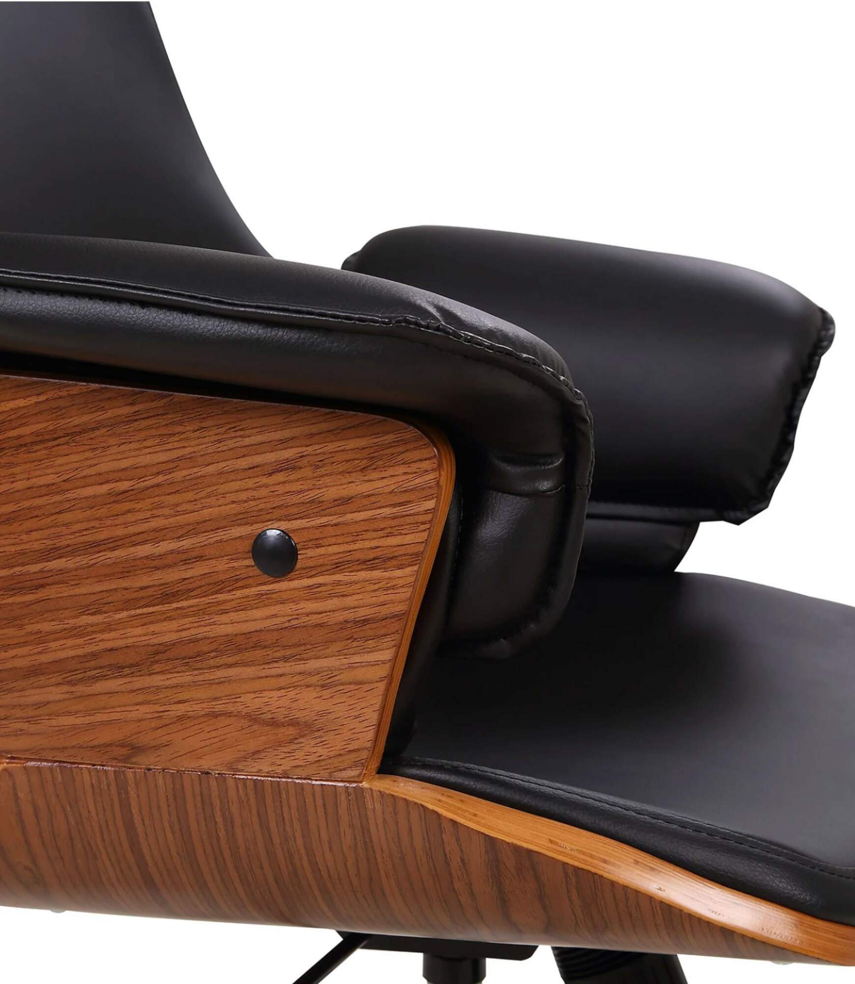 Bürostuhl Kunstleder Schwarz Walnuss 4