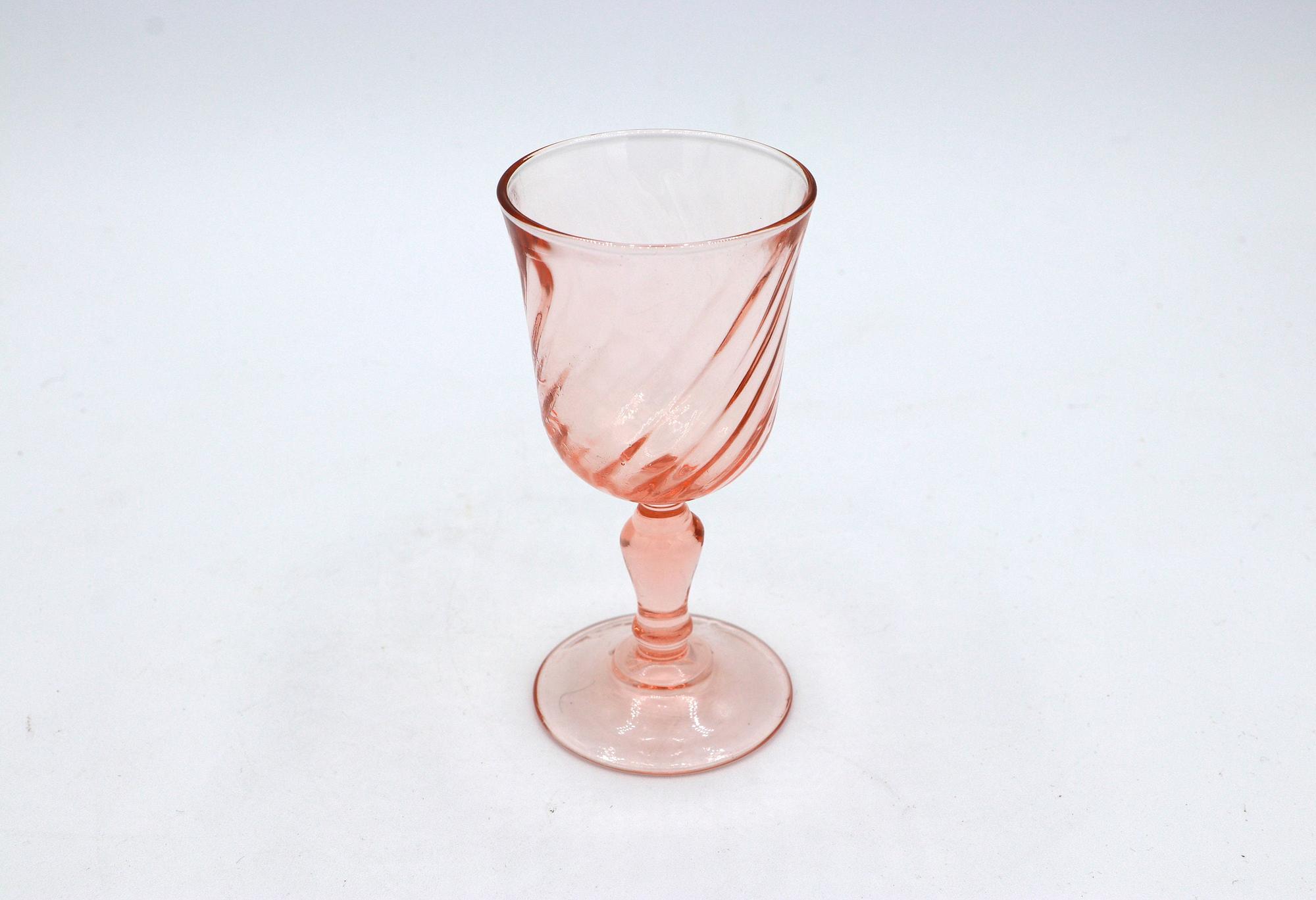 4x Vintage Trinkglas Rosa 1980er Jahre 1