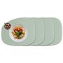 4x Stone Tischset 100% Recyceltes Leder Mint 0