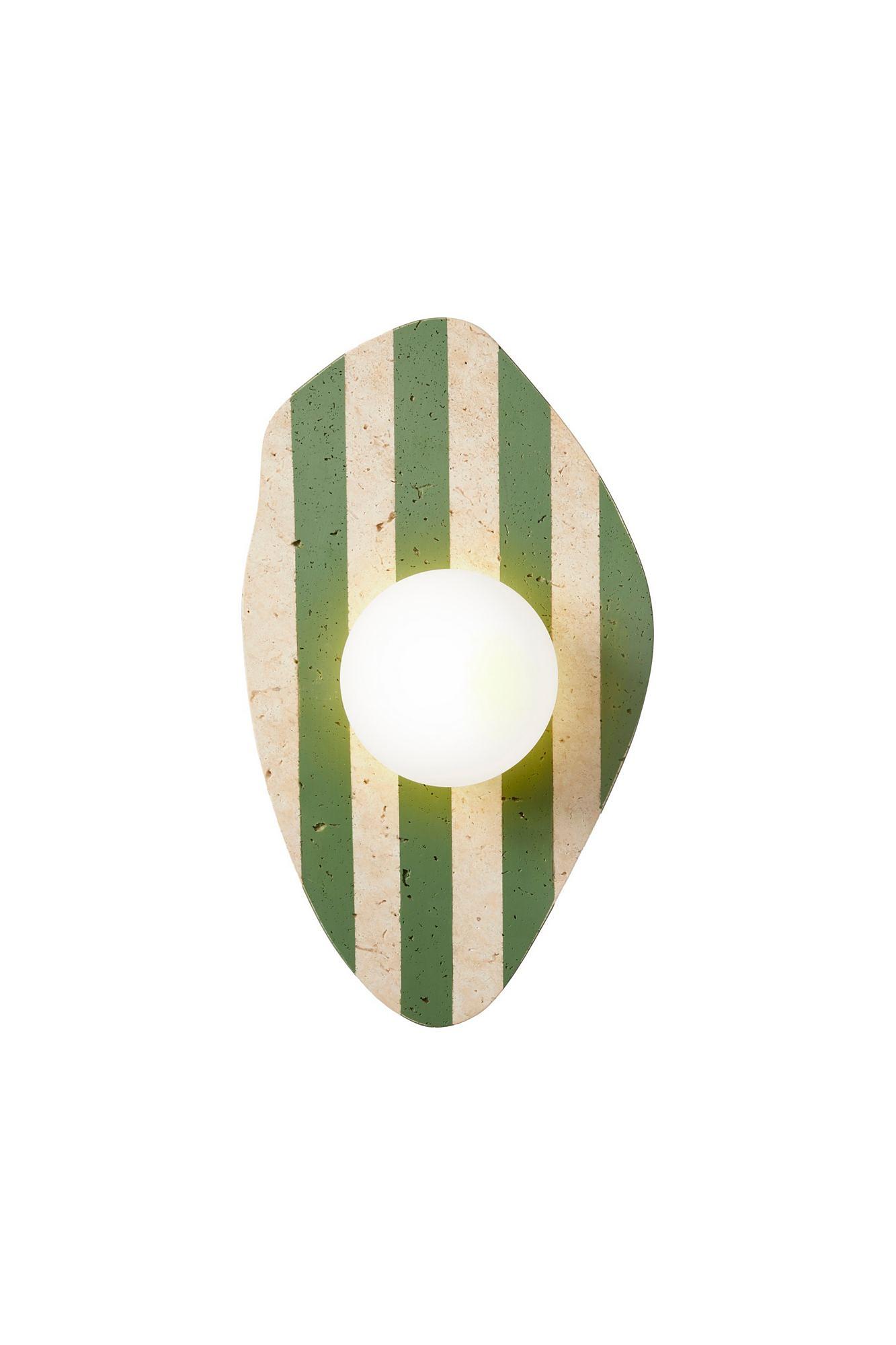 Traver Wall Lamp Travertine Green 1
