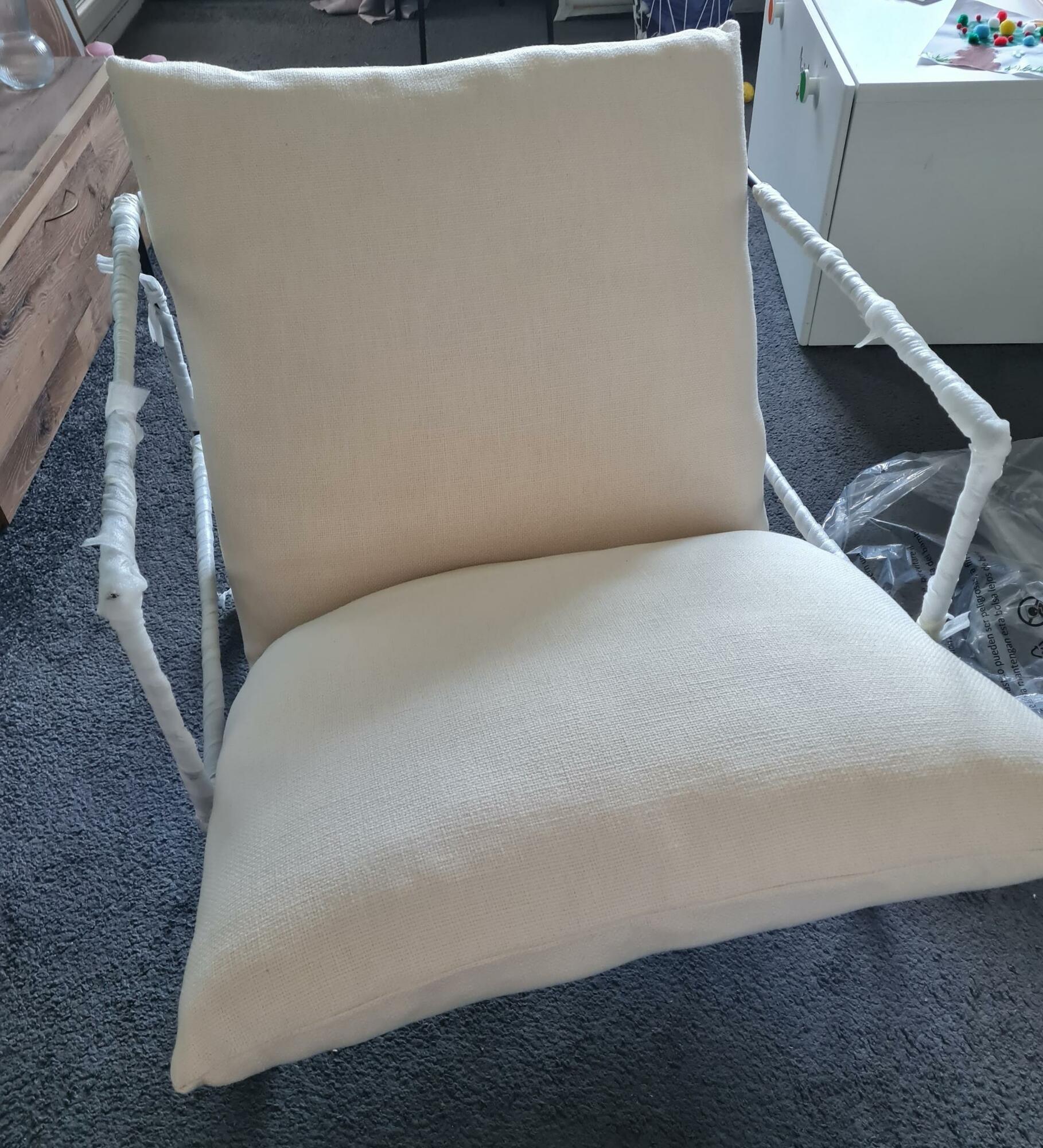 Polstersessel mit Metall-Gestell Weiß 4