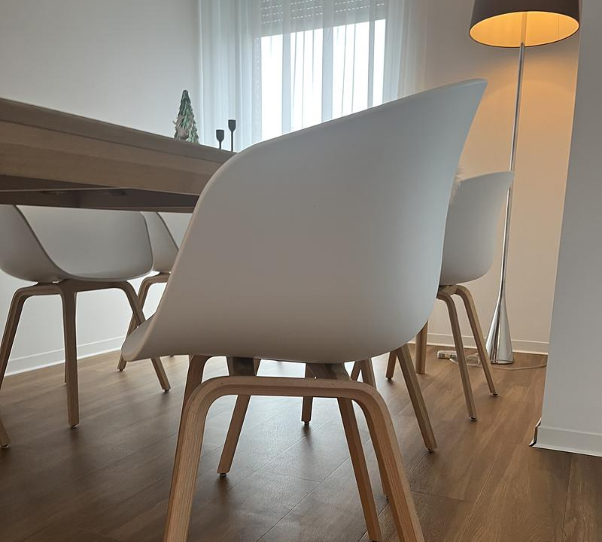 8× HAY About A Stuhl-Set Weiß Eiche 2