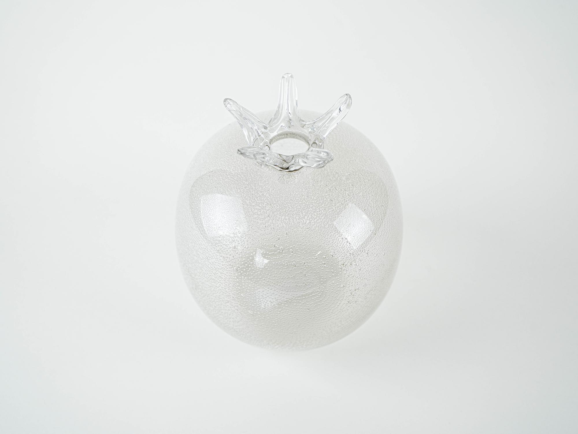 Glass vase pomegranate shape 1970s 3