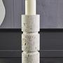 Tibor Large Candlestick Travertine White 4