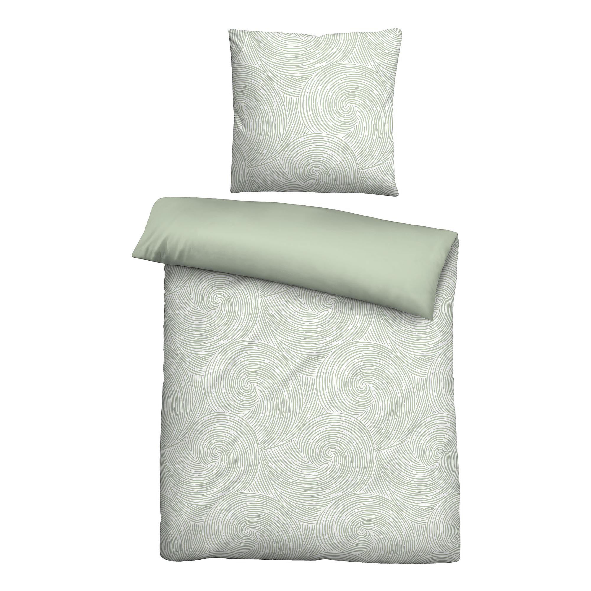 Strudel Bettwäsche Lyocell Salbei 135x200cm Kissen 80x80cm 0