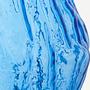 Log vase glass blue 4