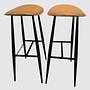 2x bar stools with synthetic leather seat 1