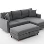 Eva Sofa Récamiere Rechts mit Hocker Grau 5