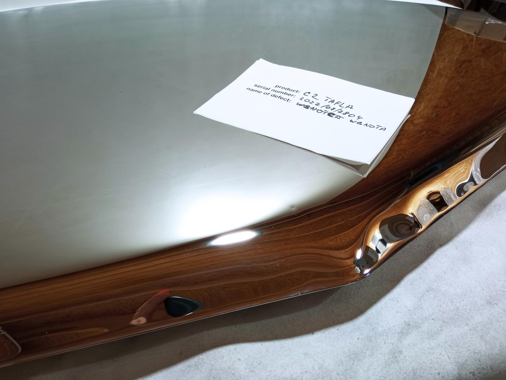 Table Mirror C2 Stainless Steel Inox Polished Silver 2