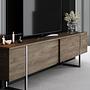 Luxe TV-Schrank Holz Walnuss Silber 3