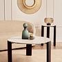 Palermo Round Side Table Marble Wood Black White 6