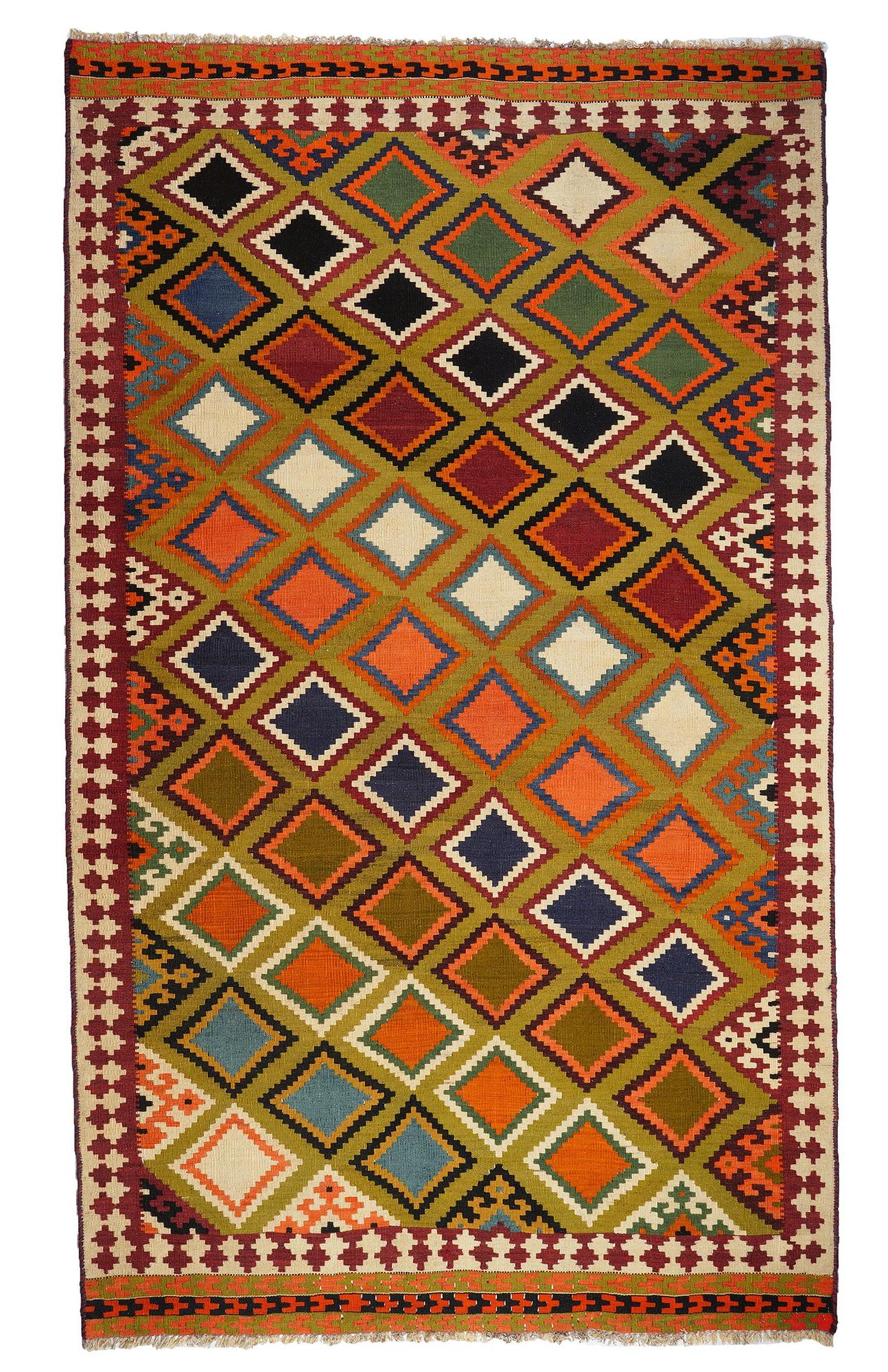 Kelim Gashgai Carpet Old Wool Multicolored 0