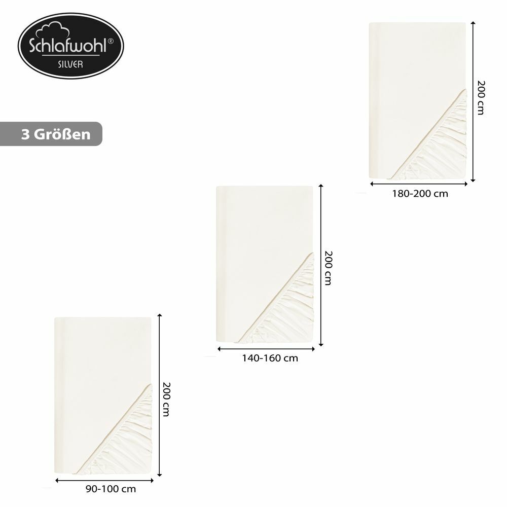 Spannleintuch für Boxspringbett aus Baumwolle Creme 4