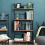 Regal Holz Metal Braun Schwarz 5